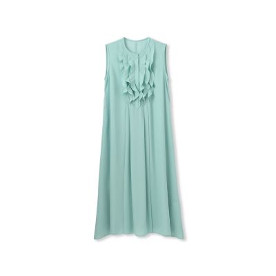 ＜LAUTREAMONT DE CLASSE（Women）＞バックサテンラッフルノースリーブワンピース≪手洗い可能≫