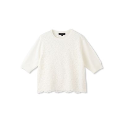 ボタニカルレース×ニットプルオーバー