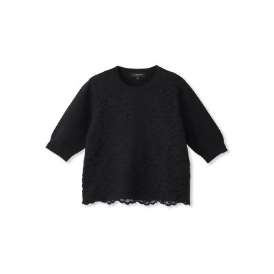 ボタニカルレース×ニットプルオーバー