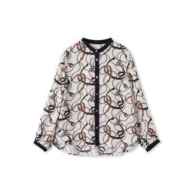 ＜LAUTREAMONT DE CLASSE（Women）＞チェーンベルトプリントブラウス