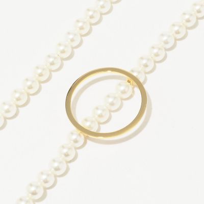 ｊａｎｕｋａ　シェルパールサークルパーツ付きロングネックレス