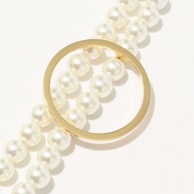 ｊａｎｕｋａ　シェルパールサークルパーツ付きロングネックレス