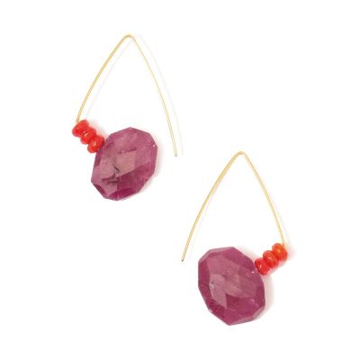 ＜maison TOMORROWLAND＞Ｍｅｌｉｓｓａ　ＭｃＡｔｈｕｒ　ルビーコンビピアス
