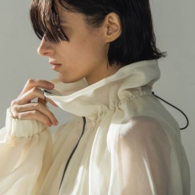 ポリエステルオーガンジードルマンブルゾン