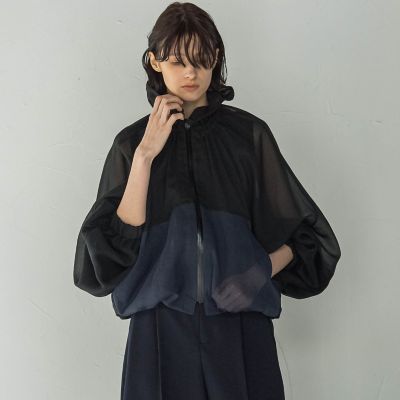 ポリエステルオーガンジードルマンブルゾン