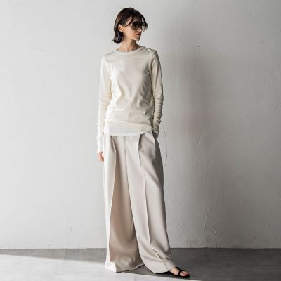 シアーコットンロングスリーブレイヤードＴシャツ