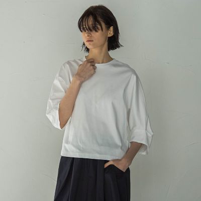 ＜ESSEN. LAUTREAMONT（Women）＞８０ｓｍｏｏｔｈ　ジャージーラグランスリーブトップ