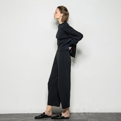コットンポリエステルカーブパンツ