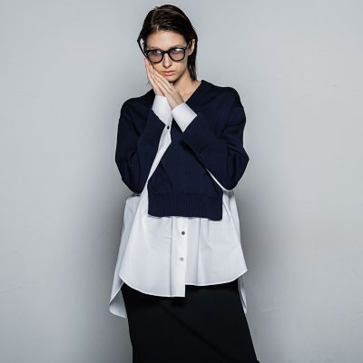 ＜ESSEN. LAUTREAMONT（Women）＞メンロードドッキングＶネックニット