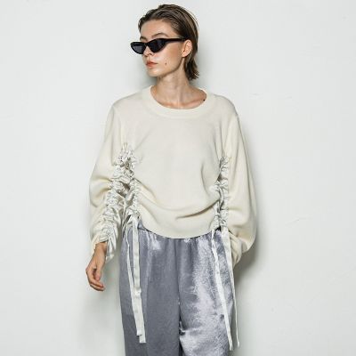 サテンドッキングウールカシミヤニット