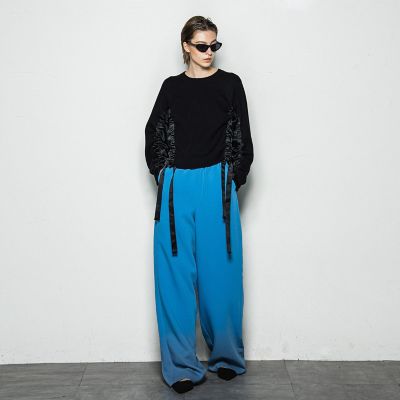 サテンドッキングウールカシミヤニット