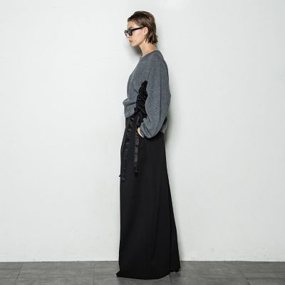 サテンドッキングウールカシミヤニット