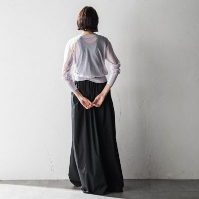 コットンナイロンシアーニットプルオーバー
