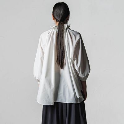 ネックギャザーリボンブラウス