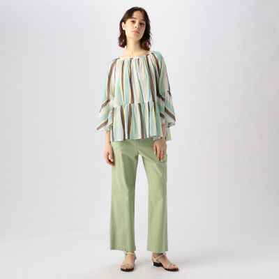 ＜maison TOMORROWLAND＞ＦＩＬ　コットンボイルストライプ　ドロップショルダーブラウス