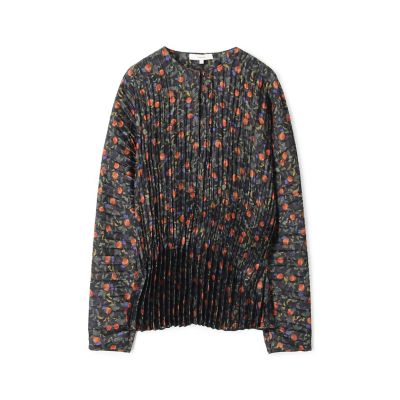 ＶＩＮＣＥ　ポリエステル　アコーディオンプリーツ　プリントブラウス