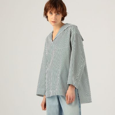【別注】ＵＮＩＯＮ　ＬＡＵＮＣＨ×ＴＯＭＯＲＲＯＷＬＡＮＤ　コットンストライプ　セーラーシャツ