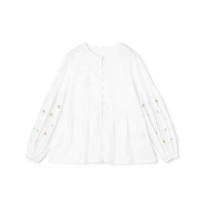 ＜maison TOMORROWLAND＞【別注】ｎｅ　Ｑｕｉｔｔｅｚ　ｐａｓ　ＢＬＡＣＫ　×　ＴＯＭＯＲＲＯＷＬＡＮＤ　スリーブビジューブラウス