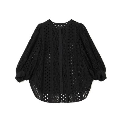【別注】ｎｅ　Ｑｕｉｔｔｅｚ　ｐａｓ　ＢＬＡＣＫ　×　ＴＯＭＯＲＲＯＷＬＡＮＤ　カットワークブラウス
