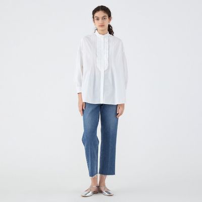 【別注】ｎｅ　Ｑｕｉｔｔｅｚ　ｐａｓ　ＢＬＡＣＫ　ＦＲＩＬＬ　ＣＯＬＬＡＲ　シャツ