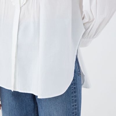【別注】ｎｅ　Ｑｕｉｔｔｅｚ　ｐａｓ　ＢＬＡＣＫ　ＦＲＩＬＬ　ＣＯＬＬＡＲ　シャツ
