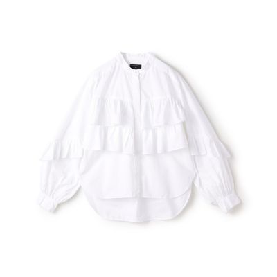 maison TOMORROWLAND/メゾン トゥモローランド 【別注】ｎｅ　Ｑｕｉｔｔｅｚ　ｐａｓ　ＢＬＡＣＫ　ＴＩＥＲＥＤ　ＦＲＩＬＬＥＤ　コットンシャツ