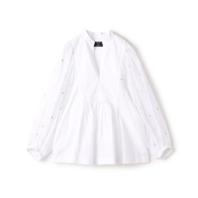 maison TOMORROWLAND/メゾン トゥモローランド 【別注】ｎｅ　Ｑｕｉｔｔｅｚ　ｐａｓ　ＢＬＡＣＫ　ＰＯＰＬＩＮ　ＯＲＧＡＮＺＥシャツ