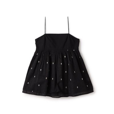 maison TOMORROWLAND/メゾン トゥモローランド 【別注】ｎｅ　Ｑｕｉｔｔｅｚ　ｐａｓ　ＢＬＡＣＫ　ＰＯＰＬＩＮ　ＯＲＧＡＮＺＥ　キャミソールトップス