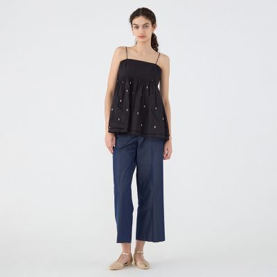 【別注】ｎｅ　Ｑｕｉｔｔｅｚ　ｐａｓ　ＢＬＡＣＫ　ＰＯＰＬＩＮ　ＯＲＧＡＮＺＥ　キャミソールトップス