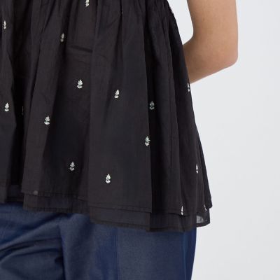 【別注】ｎｅ　Ｑｕｉｔｔｅｚ　ｐａｓ　ＢＬＡＣＫ　ＰＯＰＬＩＮ　ＯＲＧＡＮＺＥ　キャミソールトップス