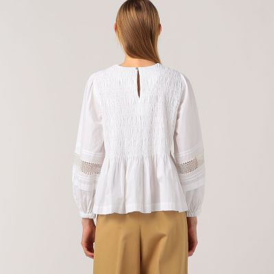 別注】ne Quittez pas BLACK Gather ブラウス