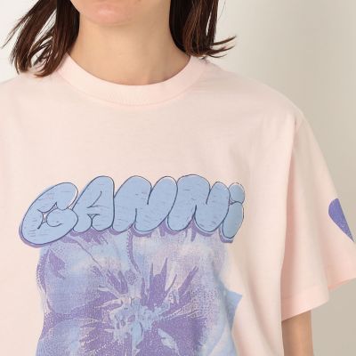 別注】ＧＡＮＮＩ×ＴＯＭＯＲＲＯＷＬＡＮＤ コットン プリントＴ