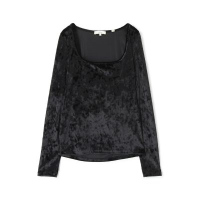ＶＩＮＣＥ　ポリエステルベロア　スクエアネックプルオーバー