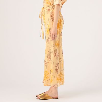 LEE MATHEWS Lola シルクウール フラワープリントロング 