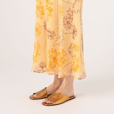 LEE MATHEWS Lola シルクウール フラワープリントロング 