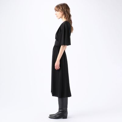 新品 タグ付き TOMORROWLAND BAUME ワンピース ブラック 36 セール】 BAUME The Black Contemporary Vカットパネルドレス
