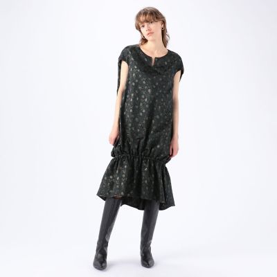 6,450円BAUME baume ブラックグリーンラメドレス　ワンピース