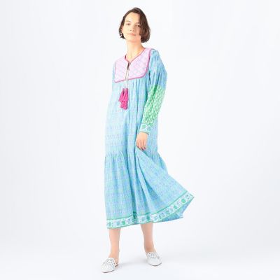 ＜maison TOMORROWLAND＞ＳＺ　Ｂｌｏｃｋｐｒｉｎｔｓ　ＰＩＮＥＡＰＰＬＥ　コットン　プリントワンピース
