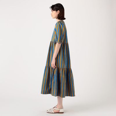 ＳＺ　Ｂｌｏｃｋｐｒｉｎｔｓ　Ｇａｉａ　ｄｒｅｓｓ　コットン　ストライププリントワンピース