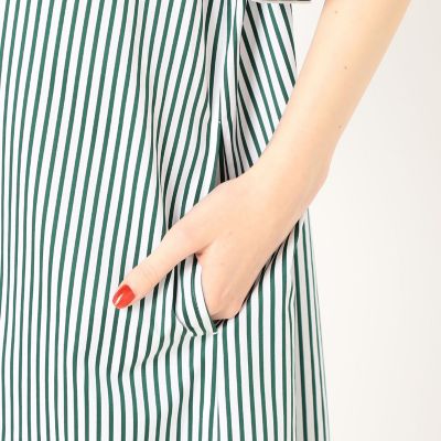 UNION LAUNCH コットンストライプ ロングシャツワンピース UNION LAUNCH コットンストライプ ロングシャツワンピース