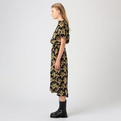 ー品販売  アメリカ製】NO.6 ボタニカルワンピース、ロング レーヨンシルク ワンピース