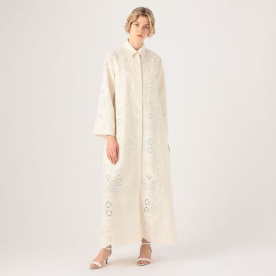 Ｅｖｉ　ＧｒｉｎｔｅｌａＶａｌｅｒｉｅ　Ｍｉｄｉ　Ｌａｃｅ　ＭＳ　カットワークシャツワンピース