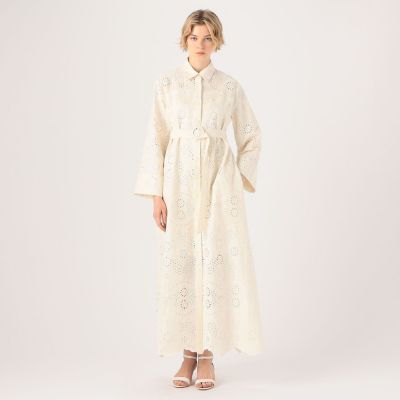 Ｅｖｉ　ＧｒｉｎｔｅｌａＶａｌｅｒｉｅ　Ｍｉｄｉ　Ｌａｃｅ　ＭＳ　カットワークシャツワンピース