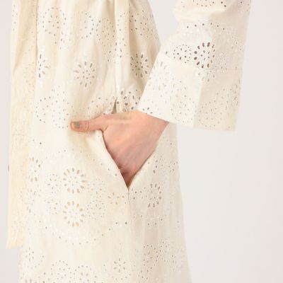 Ｅｖｉ　ＧｒｉｎｔｅｌａＶａｌｅｒｉｅ　Ｍｉｄｉ　Ｌａｃｅ　ＭＳ　カットワークシャツワンピース