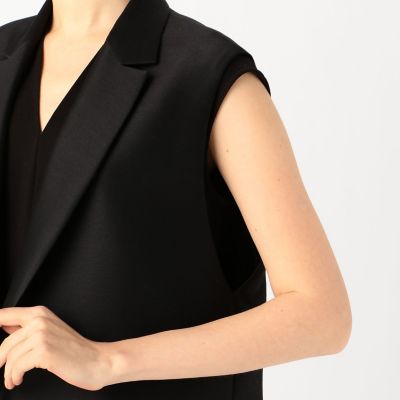 極美品 robelite&CO. ウールシルクテーラードロングベスト マキシ丈 robelite＆CO． ウールシルク テーラードロングベスト