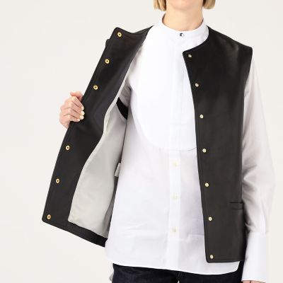 CINQUANTA METAL BUTTON レザーベスト | maison