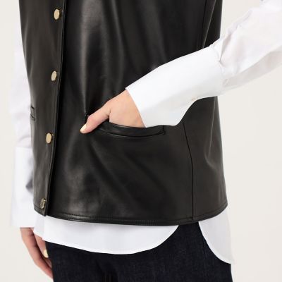 CINQUANTA METAL BUTTON レザーベスト | maison