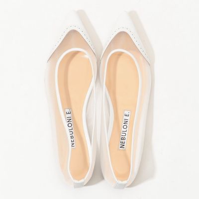 NEBULONIE E. MESH TULLE フラットパンプス　白　36.5 NEBULONI E. MESH TULLE フラットパンプス｜トゥモローランド