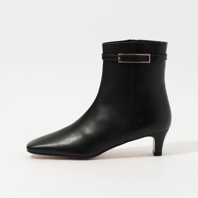 〈新品〉TOMORROWLAND【23.5】サイドジップ ショートブーツ 黒 セール】 TOMORROWLAND ショートブーツ （ブーツ（ショート丈