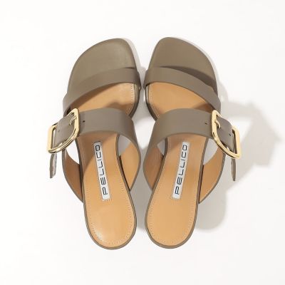 23.5【新品/箱付】PELLICO レザーヒールサンダル A定価59400円 PELLICO ベージュ レザー ヒールサンダル 【公式通販】